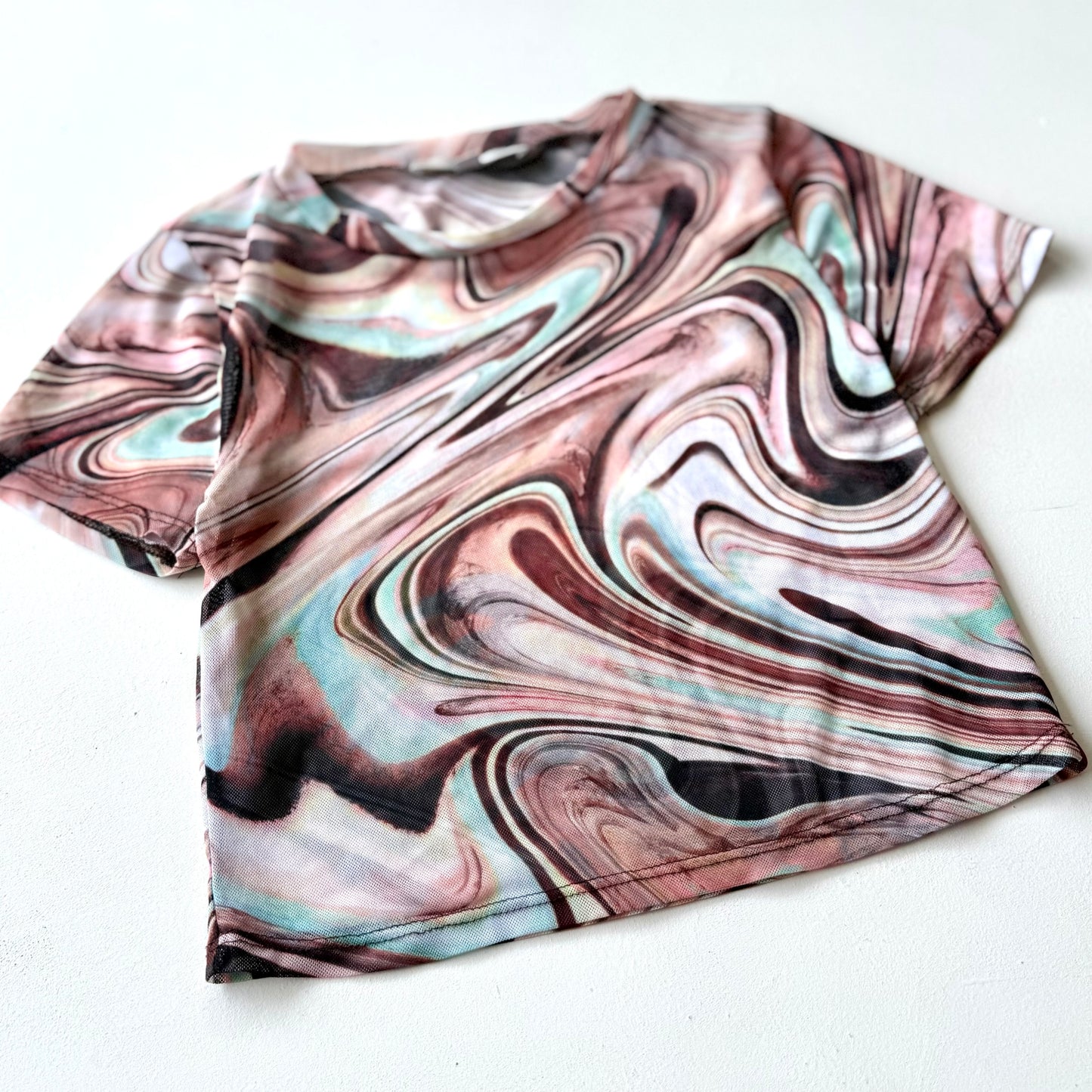 Secondhand Gaze, Sheer Cropped T-Shirt
