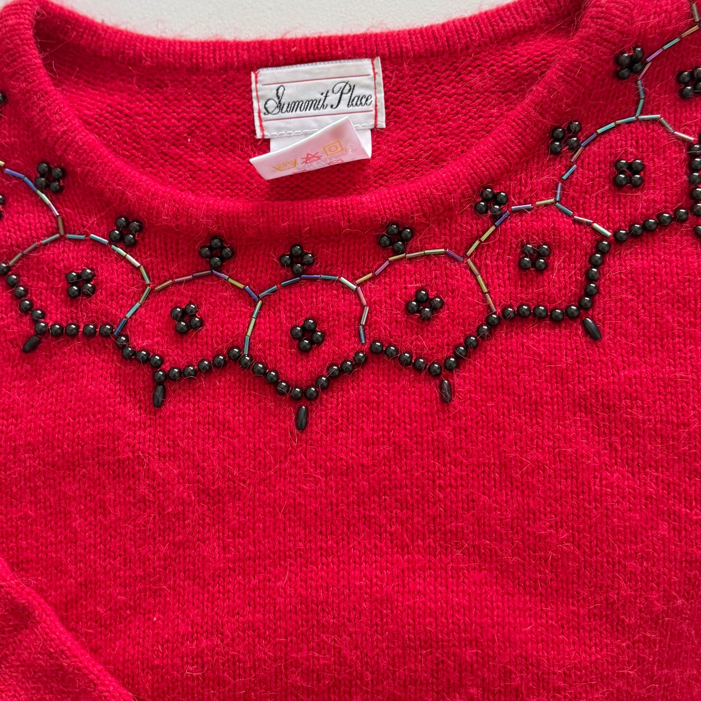Vintage Summit Place, Red Beaded Sweater