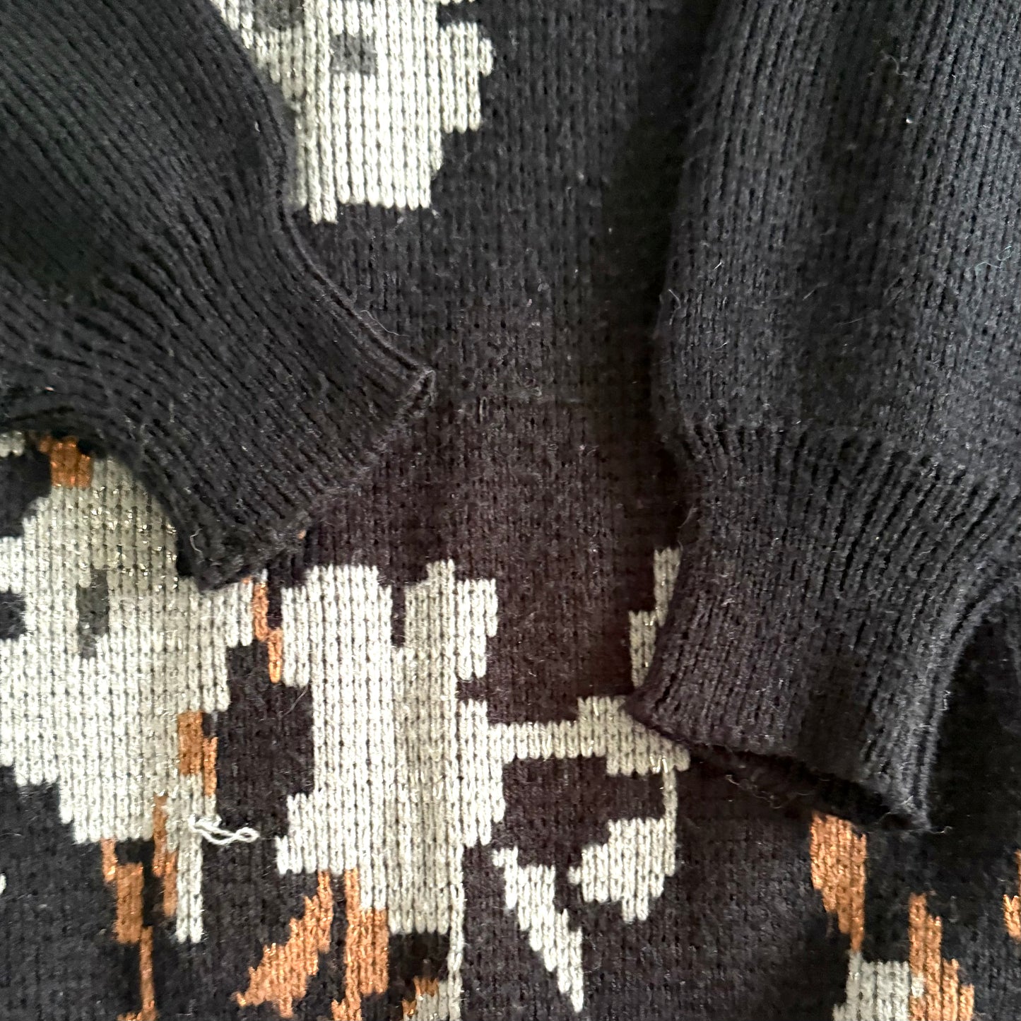 Vintage Floral Metallic Sweater