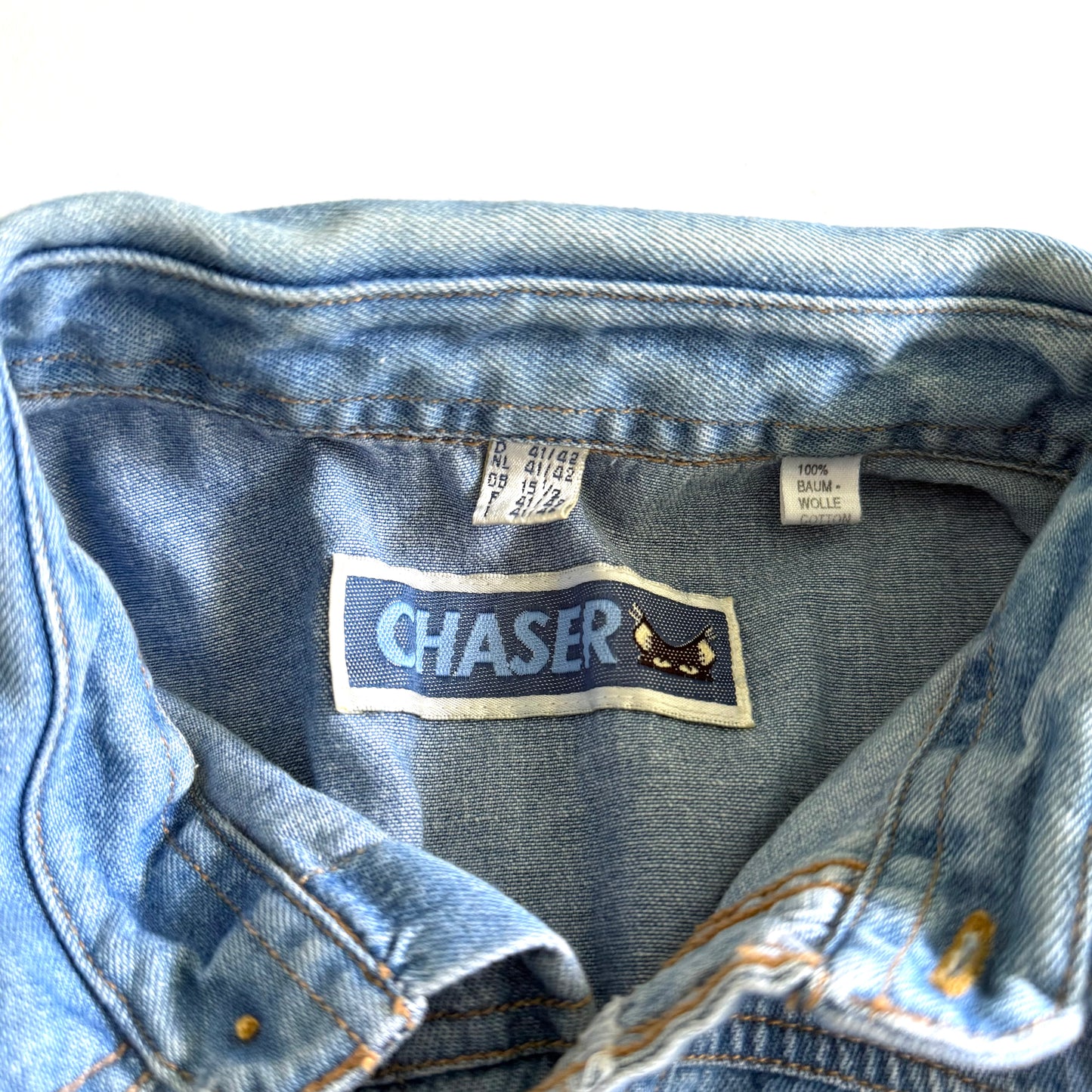 Vintage Chaser, Denim Button Down Short Sleeve Shirt