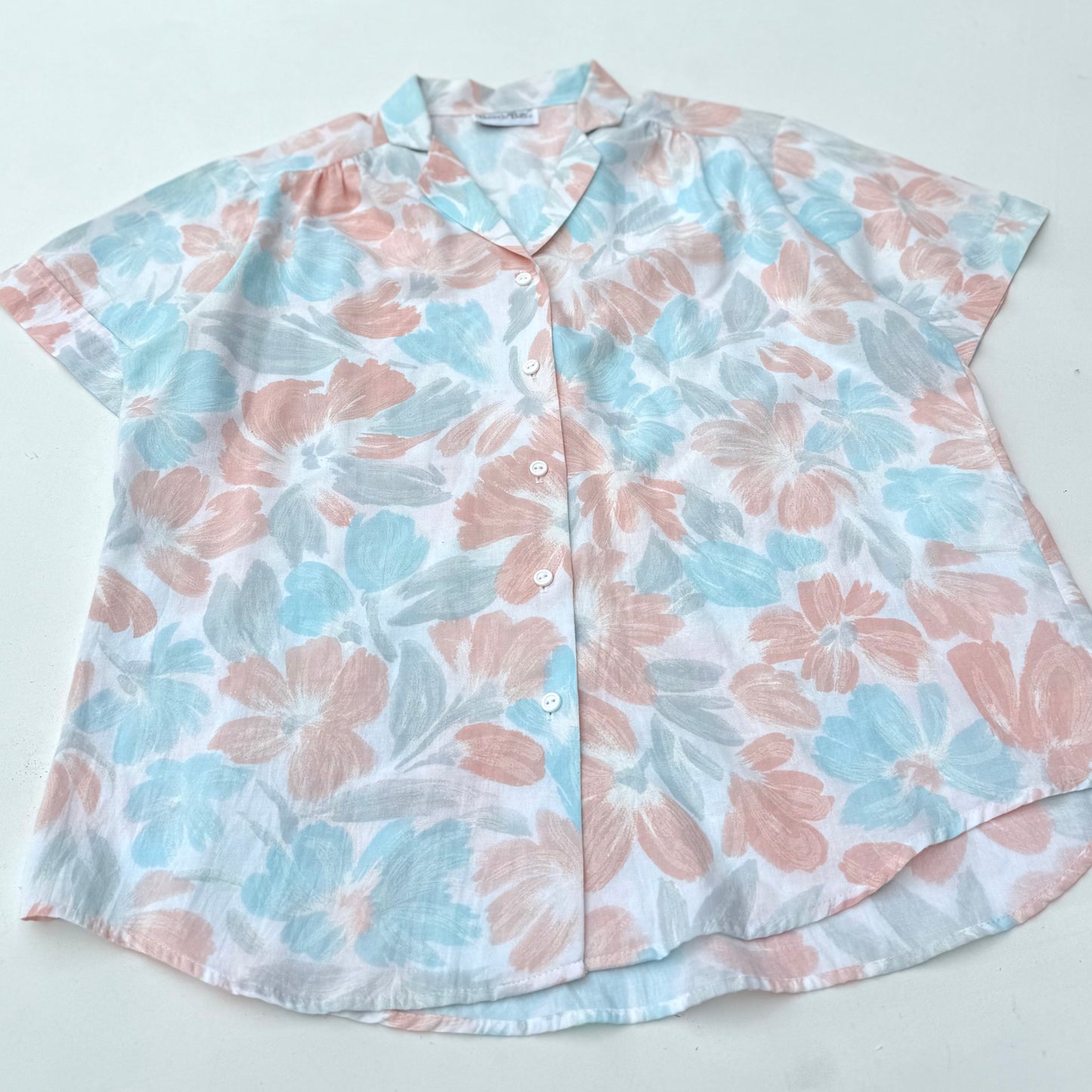 Vintage Booth Bay, Pastel Floral Button Down Shirt