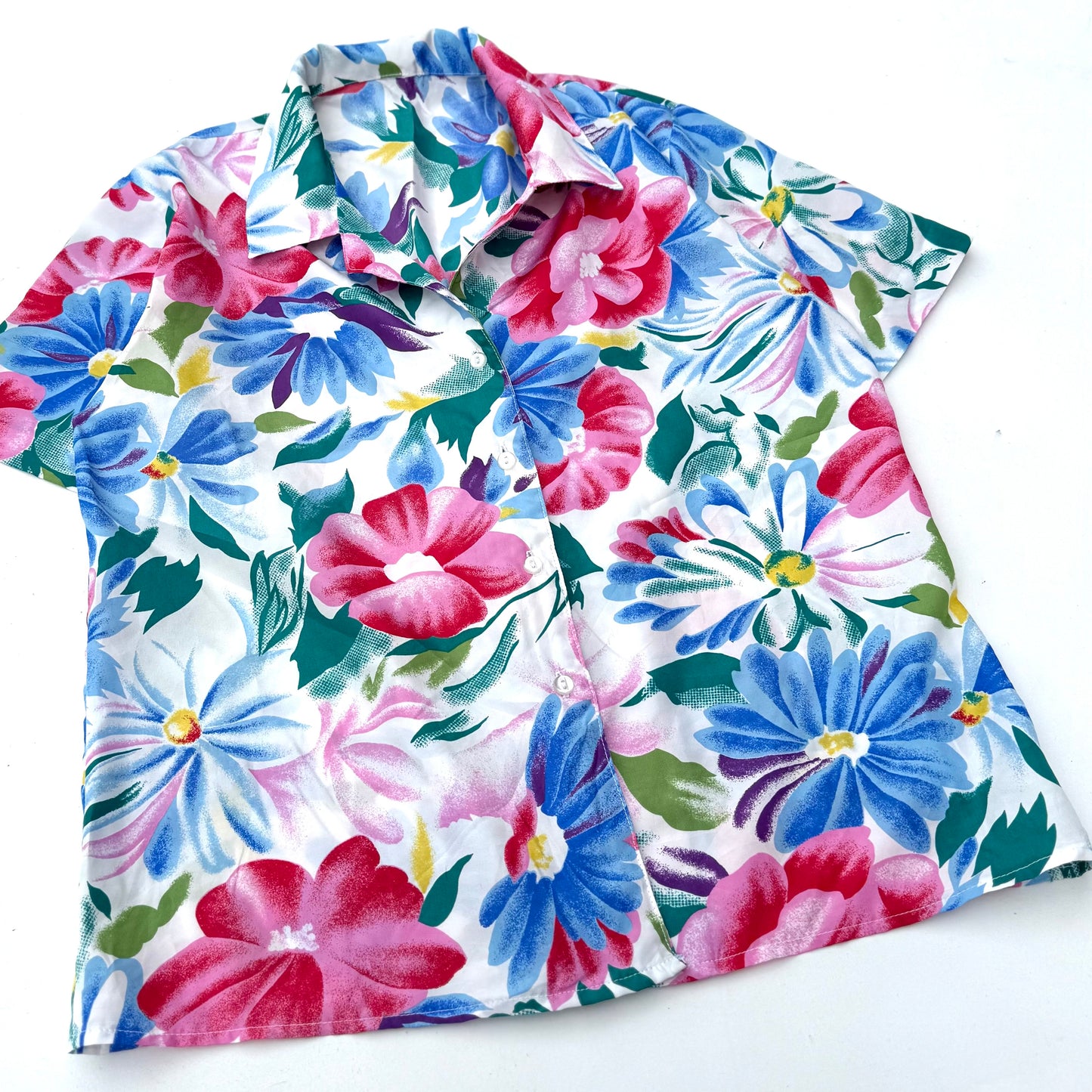 Secondhand Floral Button Down Short Sleeve Shirt