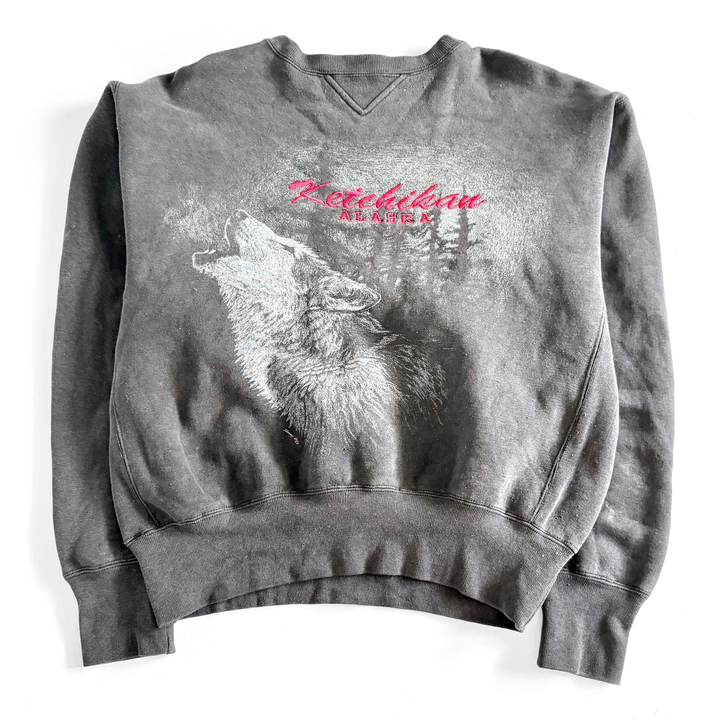 Vintage Ketchikan Alaska, Wolf Sweatshirt