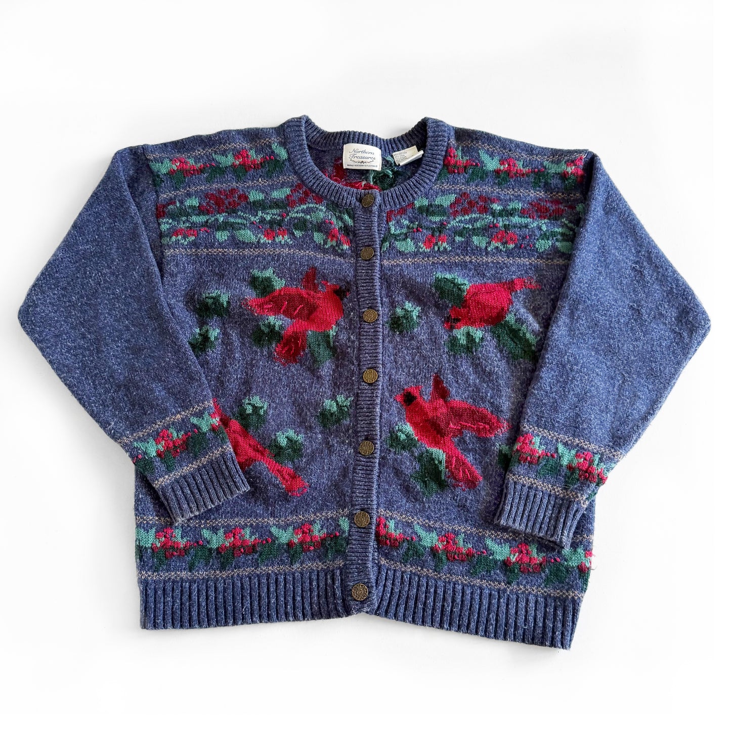 Vintage Northern Treasures by Northern Reflections, Wool Blend Cardinal Cardigan
