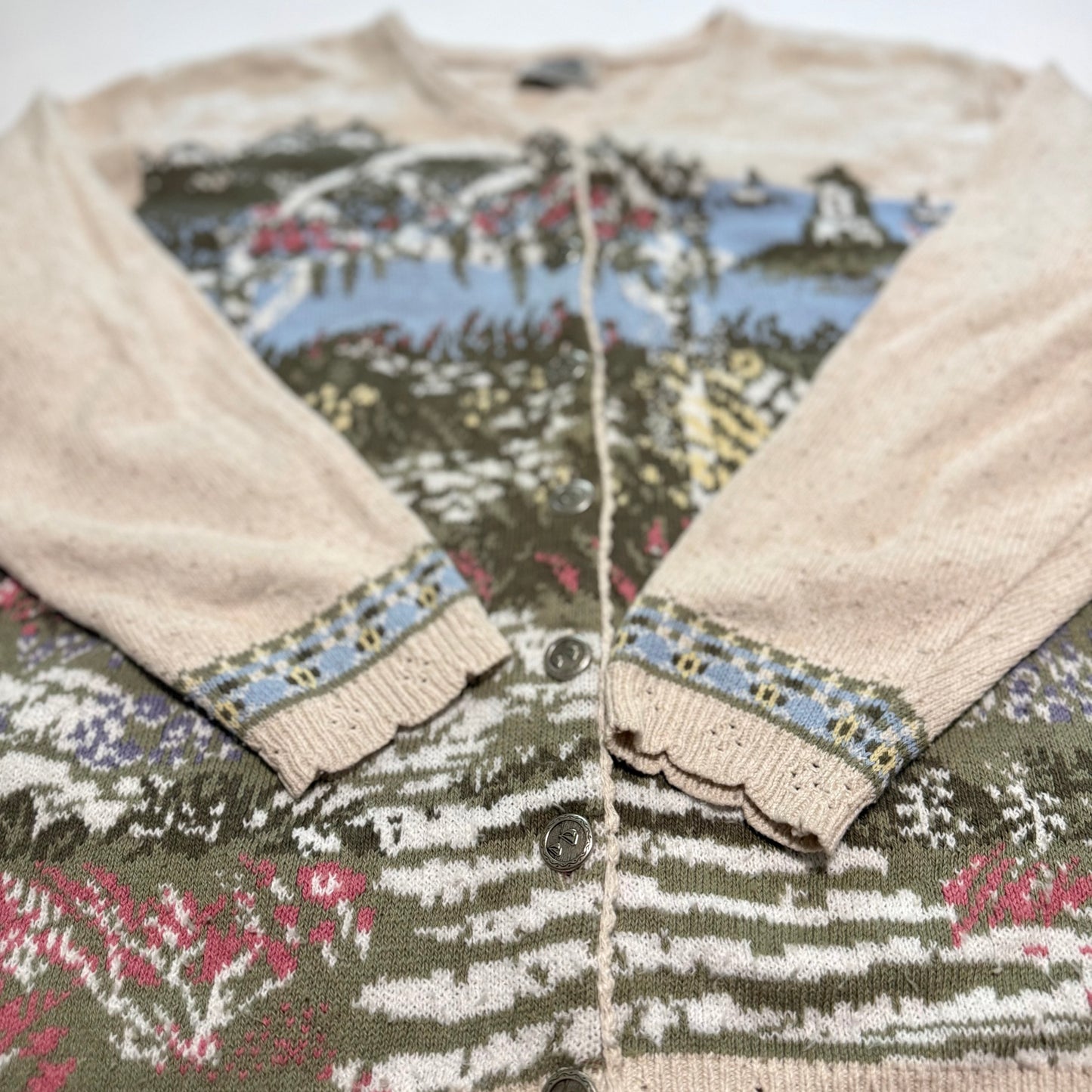 Vintage Northern Reflections by Parkhurst, Garden Scene Cardigan