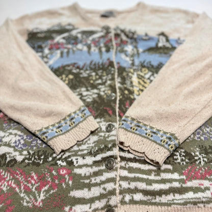 Vintage Northern Reflections by Parkhurst, Garden Scene Cardigan