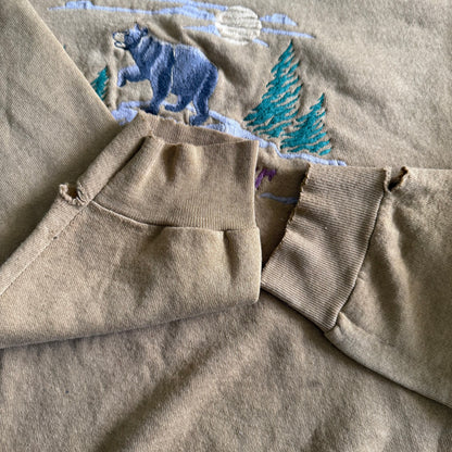 Vintage Distressed Cotton Grove, Black Bear Sweatshirt