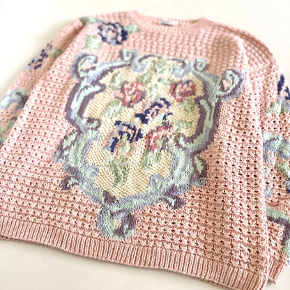 Vintage Jump, Pink Floral Sweater