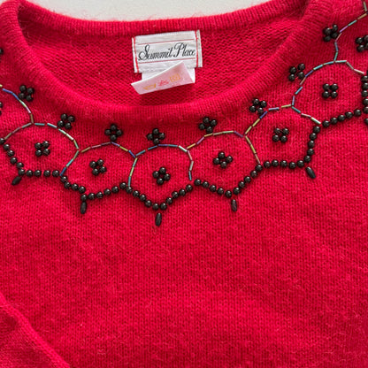 Vintage Summit Place, Red Beaded Sweater