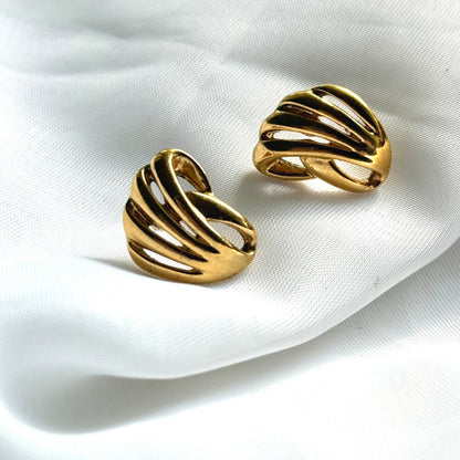 Secondhand Gold Toned Swirl Earrings
