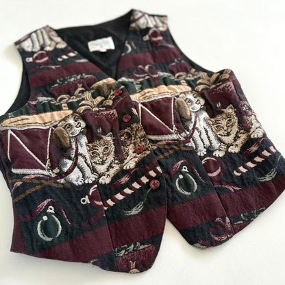 Vintage Northern Traditions, Cat & Dog Christmas / Holiday Tapestry Vest