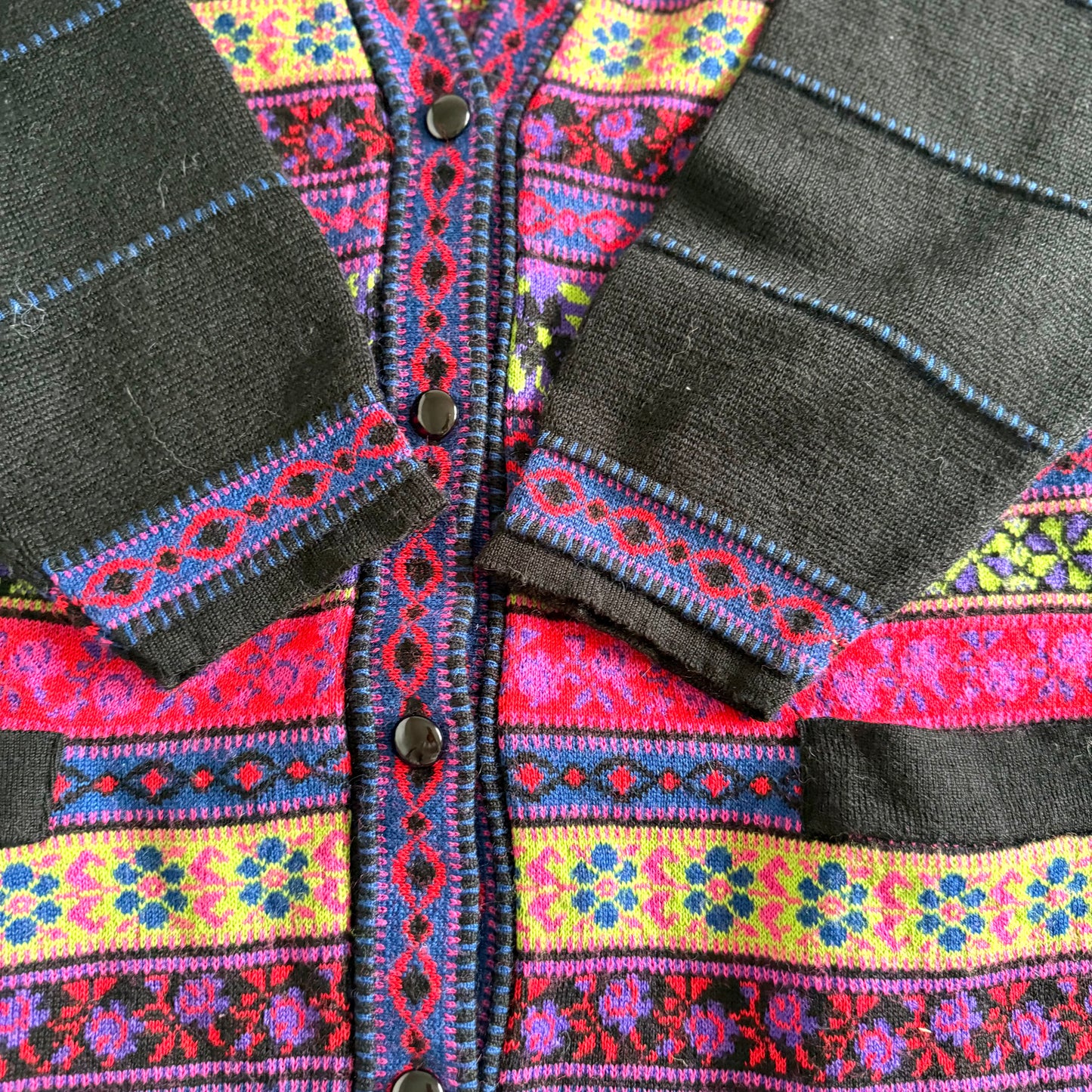 Vintage Quadro, Wool Blend Italian Cardigan