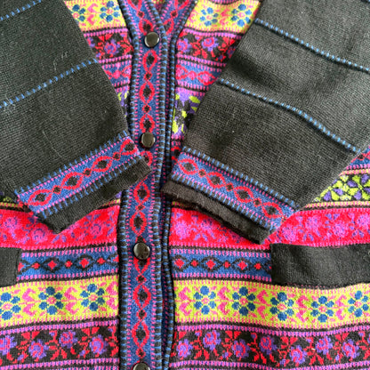 Vintage Quadro, Wool Blend Italian Cardigan