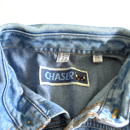Vintage Chaser, Denim Button Down Short Sleeve Shirt