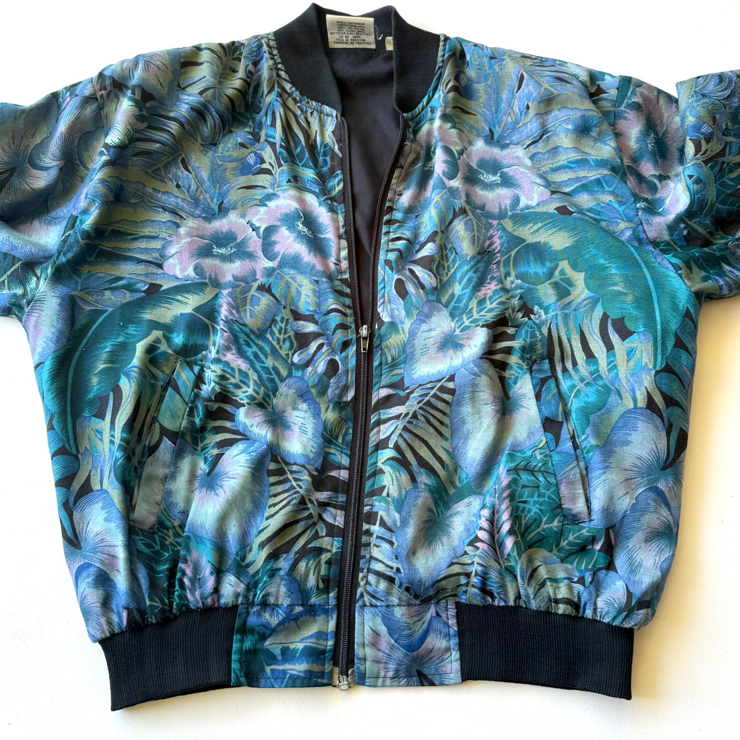 Vintage Northern Climate, Tropical / Floral Bomber Style Jacket