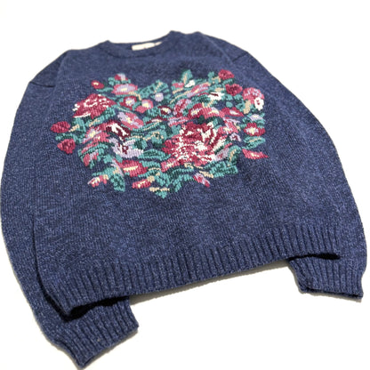 Vintage Northern Reflections, Wool Blend Floral Sweater