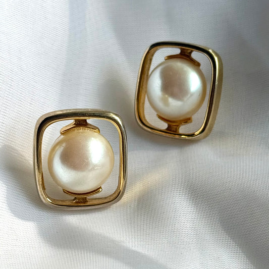 Vintage 1980's Style Faux Pearl Earrings