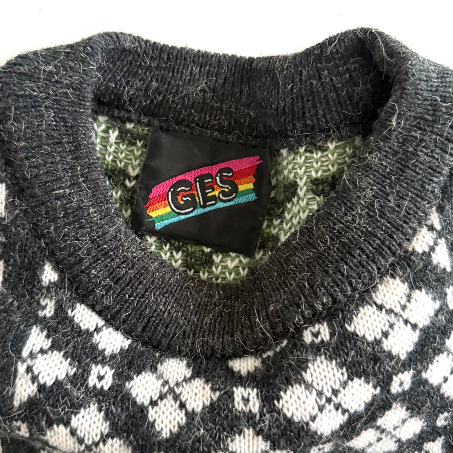 Vintage Patchwork 80's Style Rose Sweater