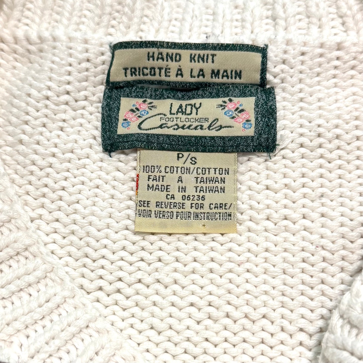 Vintage Lady Footlocker, Hand Knit Cat & Fireplace Sweater