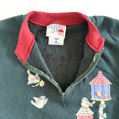 Vintage Morning Sun, Birdhouse Quarter Zip Sweatshirt