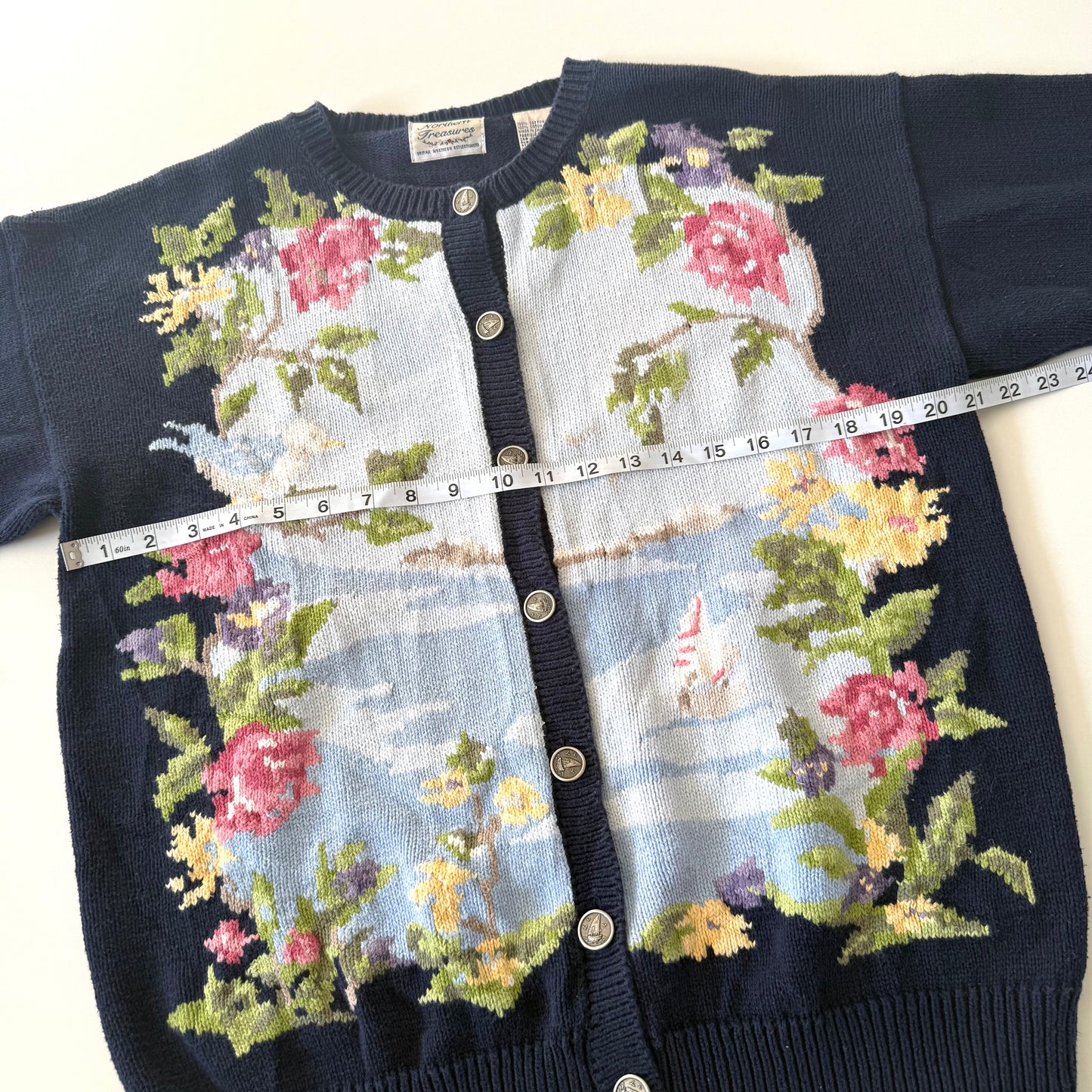Vintage Northern Treasure, Seaside Floral Cardigan