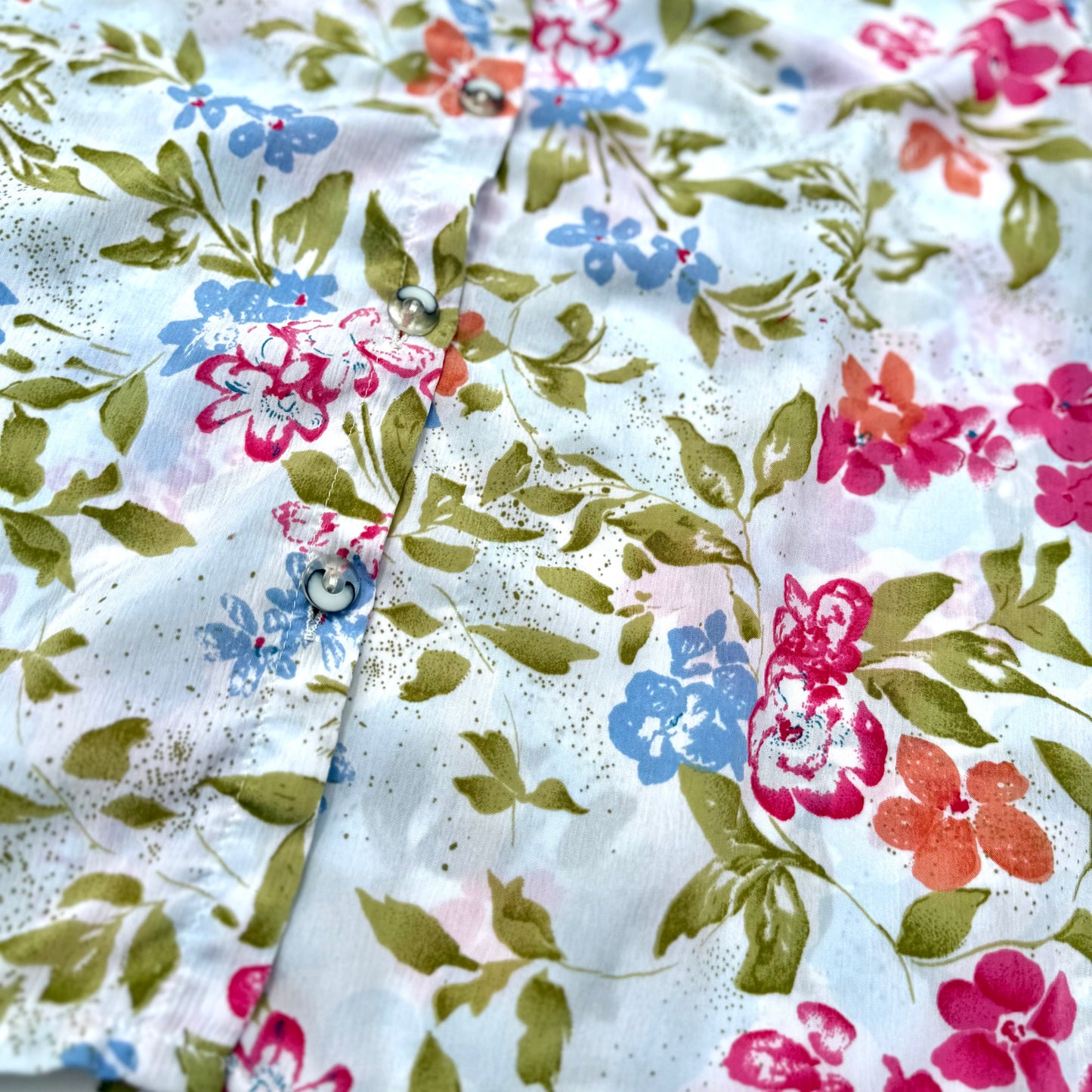 Vintage Hampton Row, Floral Button Down Short Sleeve Shirt
