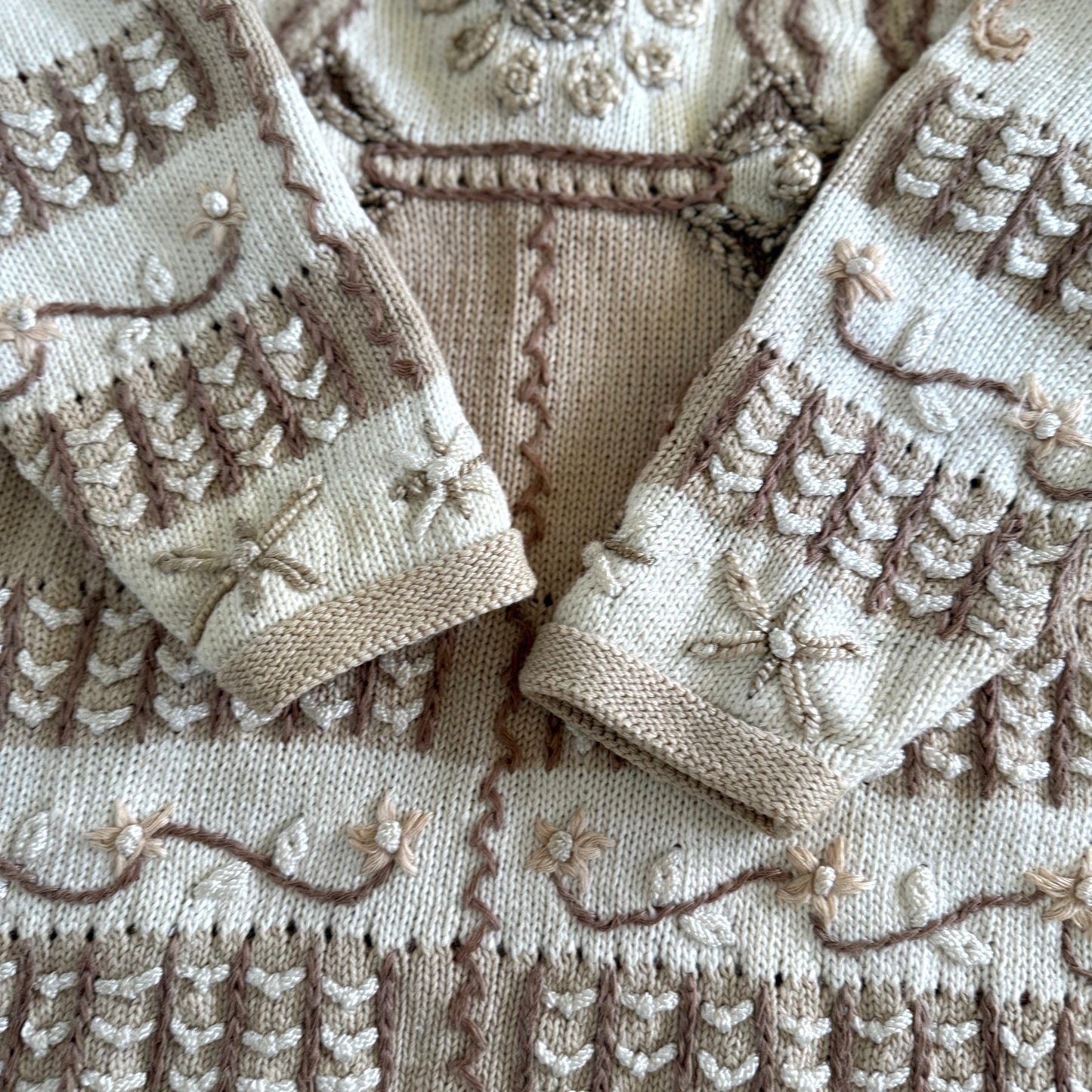 Vintage Curio, 3D Floral Knit Sweater