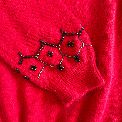 Vintage Summit Place, Red Beaded Sweater