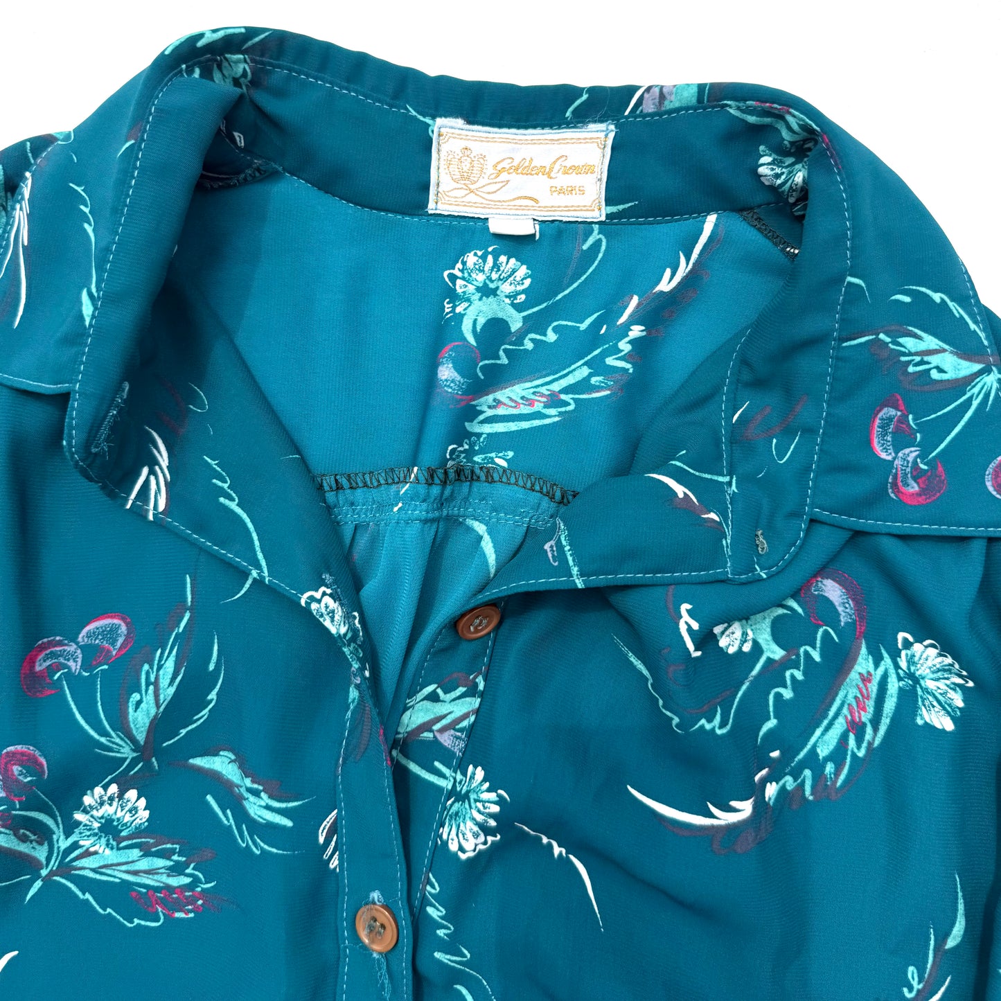 Vintage Golden Crown, Button Down Short Sleeve Shirt