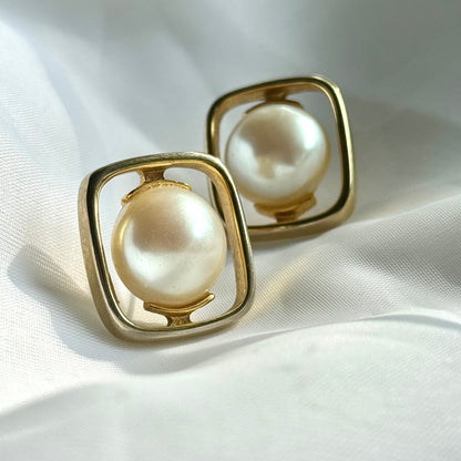 Vintage 1980's Style Faux Pearl Earrings