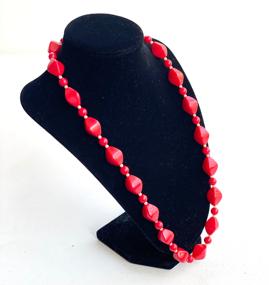Red Beaded Vintage Necklace