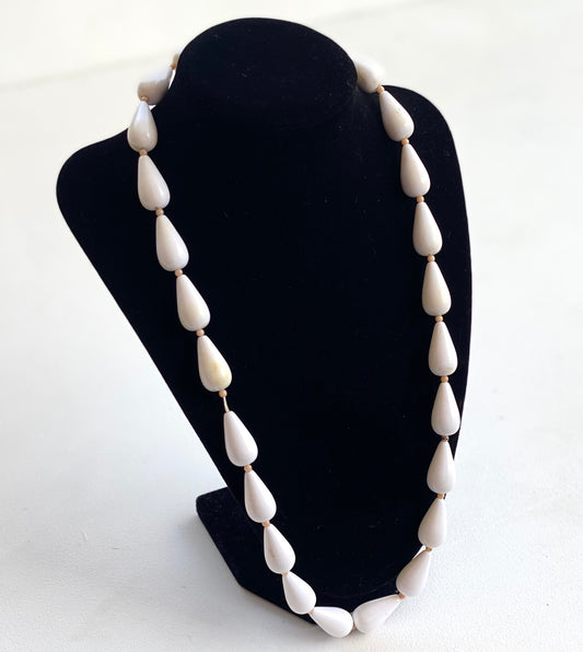 White Beaded Vintage Necklace