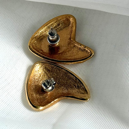 Secondhand Gold Toned and Ivory Coloured Earrings