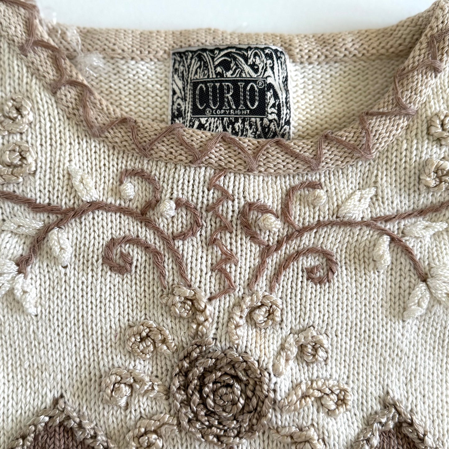 Vintage Curio, 3D Floral Knit Sweater