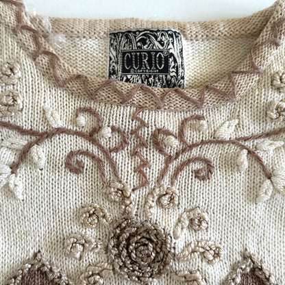 Vintage Curio, 3D Floral Knit Sweater
