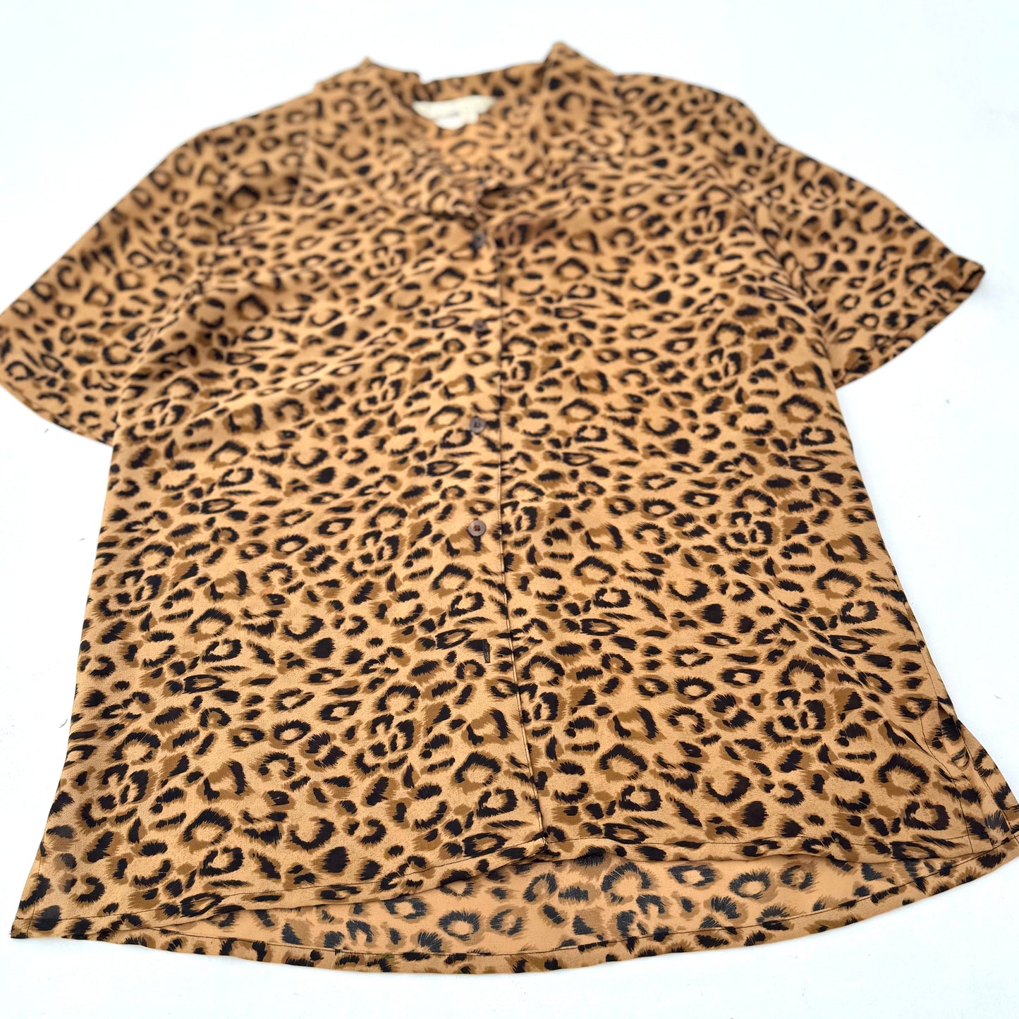 Vintage Bianca Nygard, Animal Print Button Down Short Sleeve Shirt