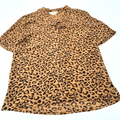 Vintage Bianca Nygard, Animal Print Button Down Short Sleeve Shirt