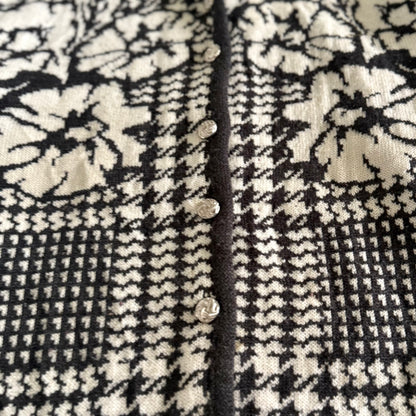 Vintage TanJay, Floral Houndstooth Cardigan