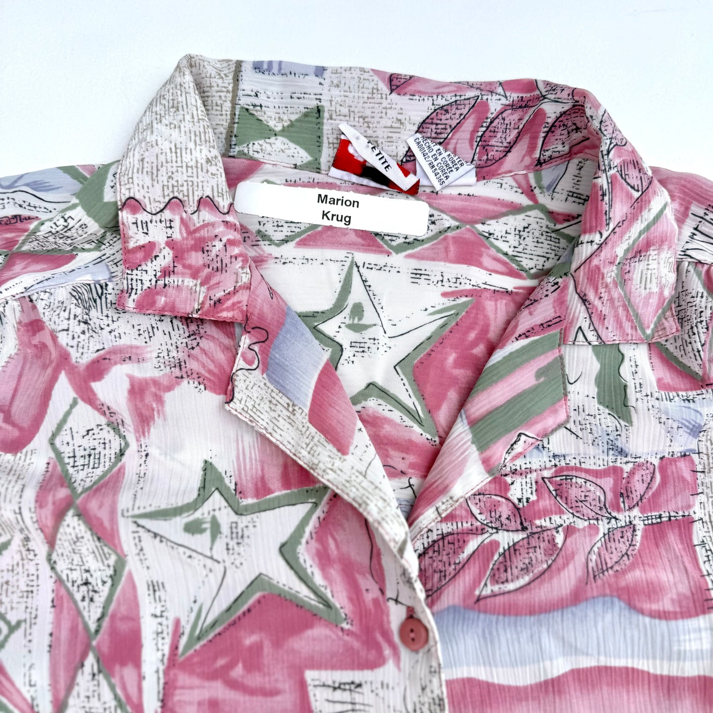 Vintage Alia Petite, Button Down Short Sleeve Shirt