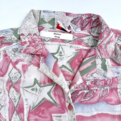 Vintage Alia Petite, Button Down Short Sleeve Shirt