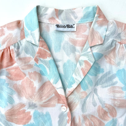 Vintage Booth Bay, Pastel Floral Button Down Shirt