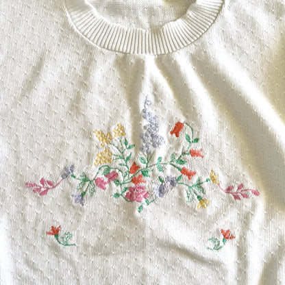 Vintage Floral Short Sleeve Knit Shirt