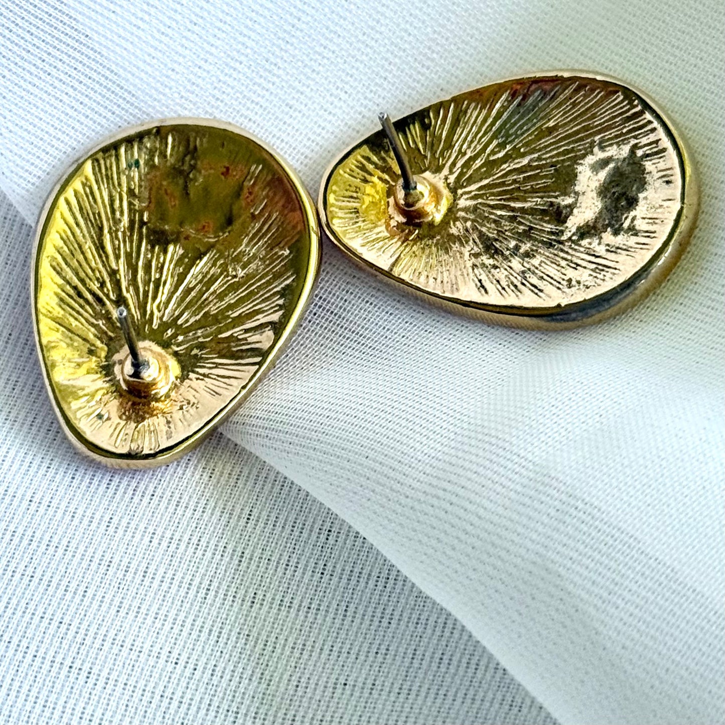 Secondhand Pink & Gold Toned Earrings
