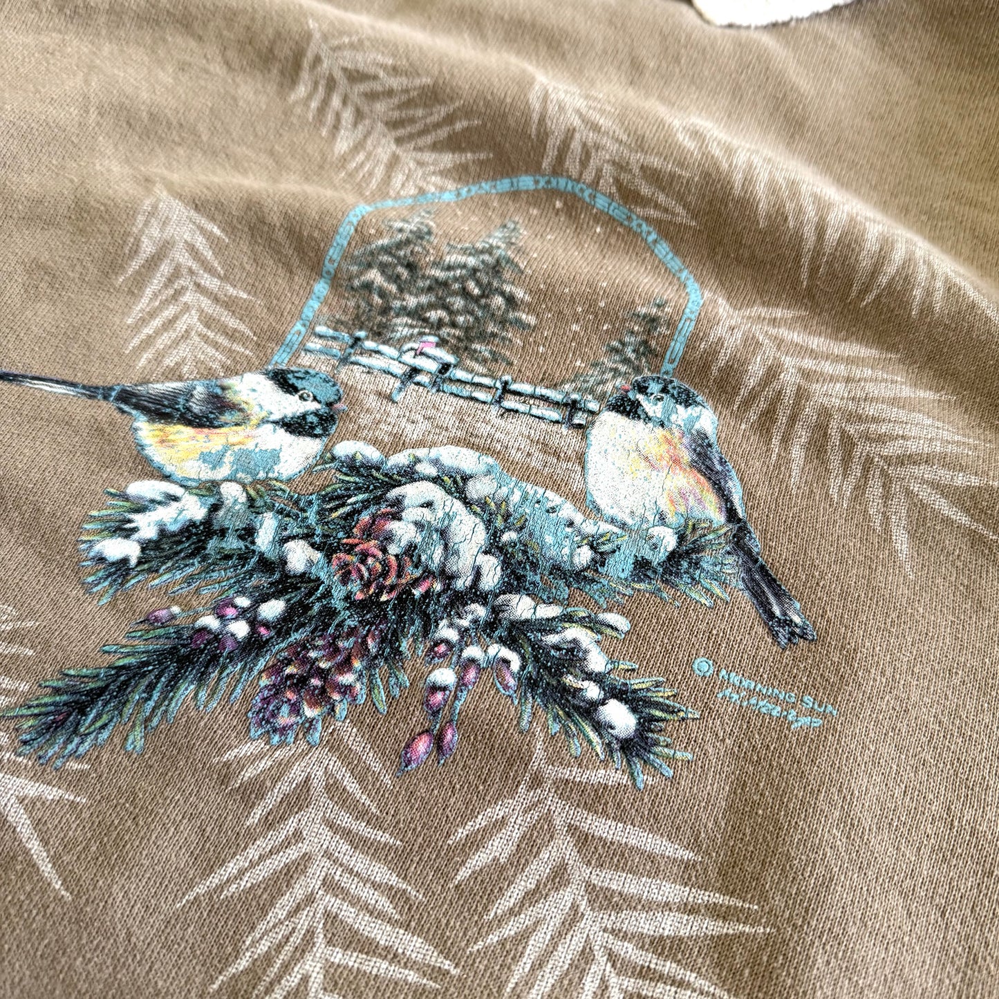 Vintage Morning Sun, Chickadee Bird Sweatshirt