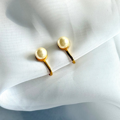 Secondhand Faux Pearl & Gold Toned Earrings