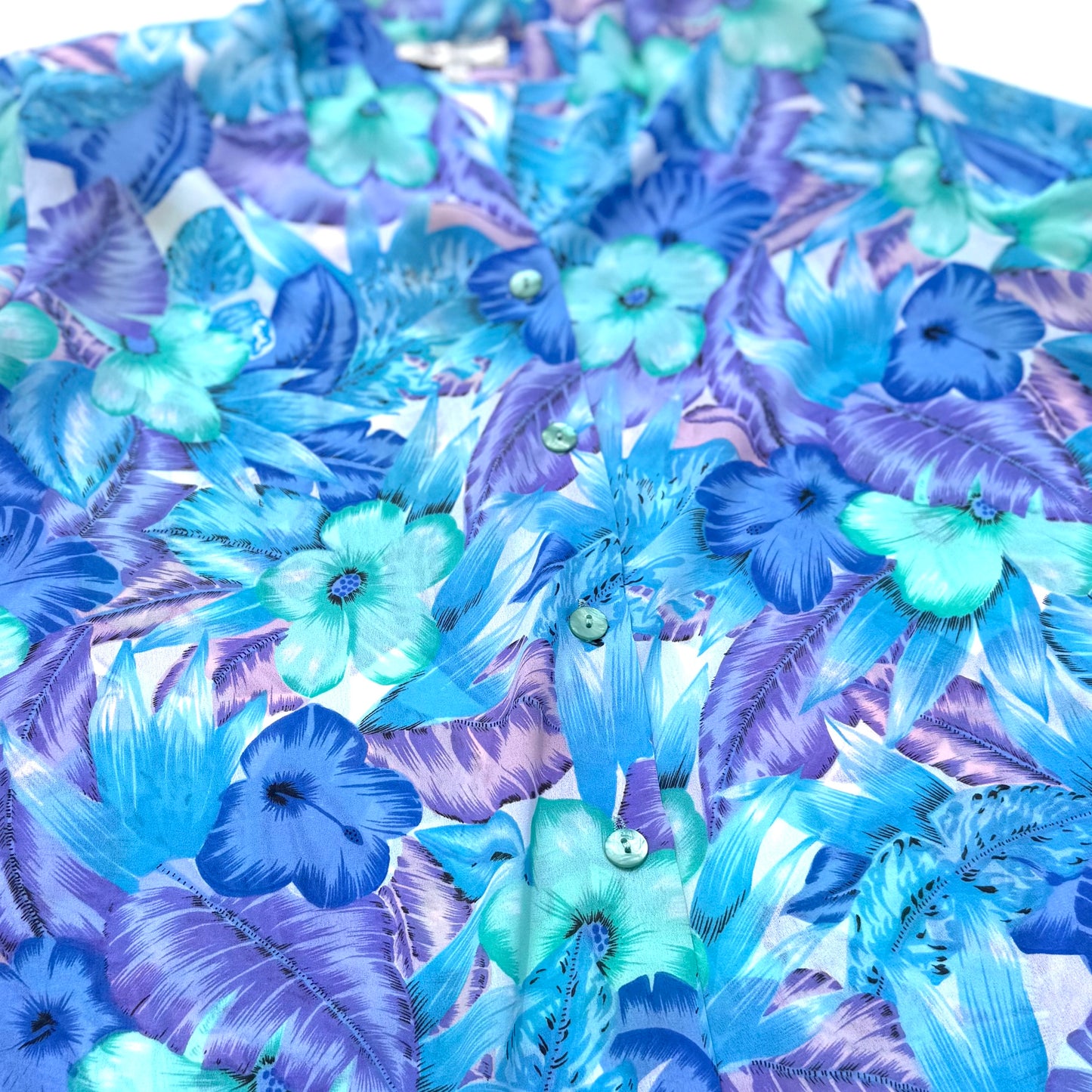 Vintage Braemar, Tropical Floral Button Down Short Sleeve Shirt