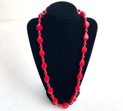 Red Beaded Vintage Necklace