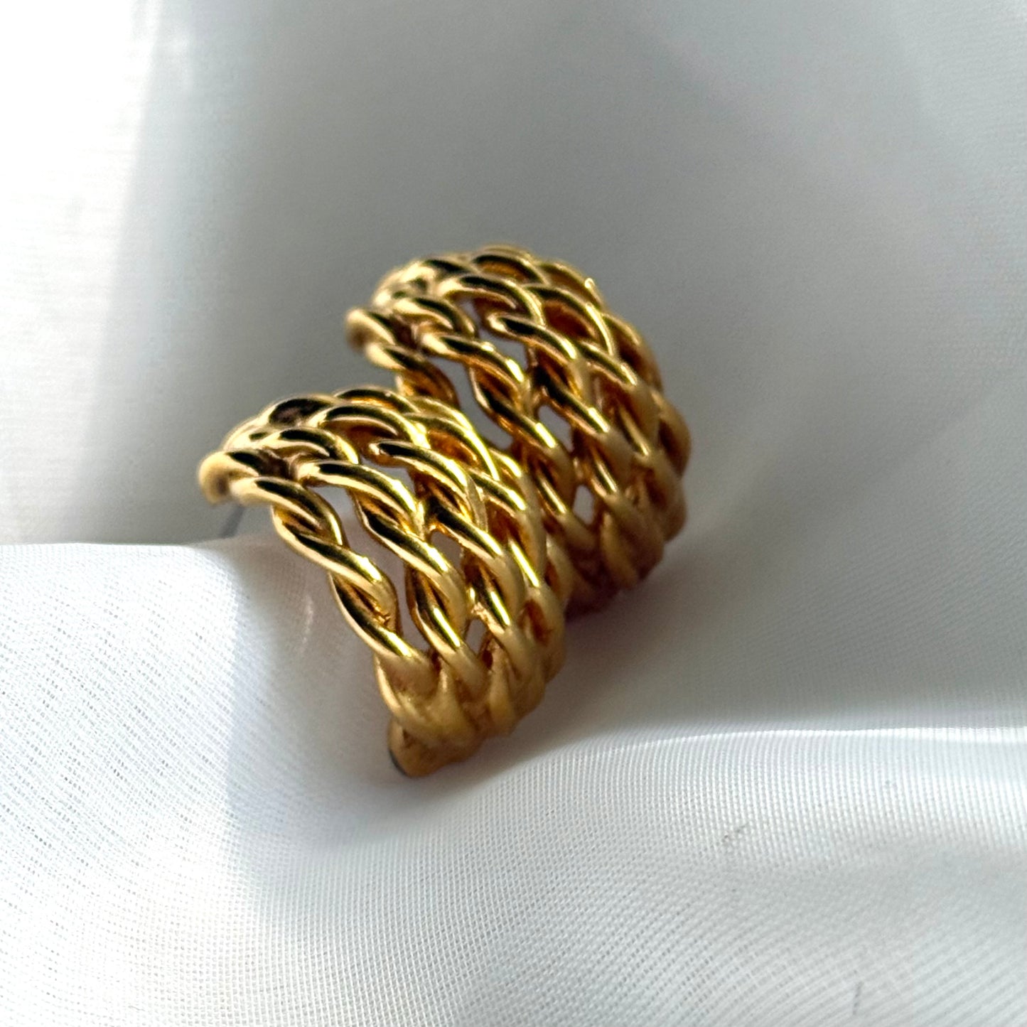 Secondhand Gold Toned Chain Earrings