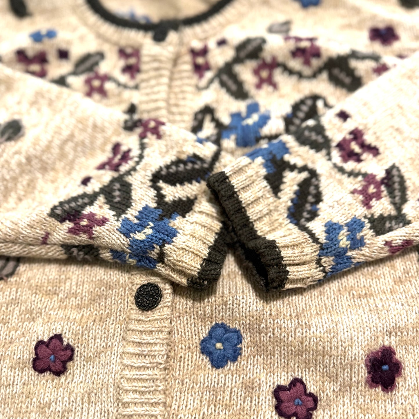 Vintage Northern Reflections, Wool Blend Floral Cardigan