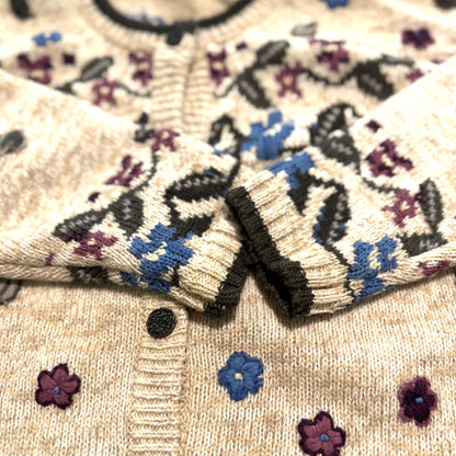 Vintage Northern Reflections, Wool Blend Floral Cardigan